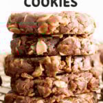 No Bake Chocolate Oatmeal Cookies short Pinterest image.