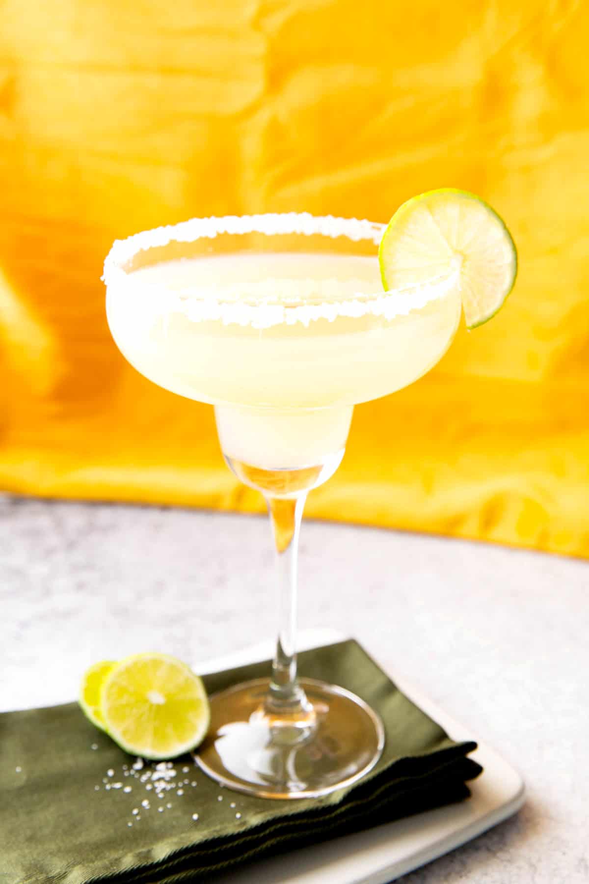 Cadillac Margarita served in a salt rimmed glass