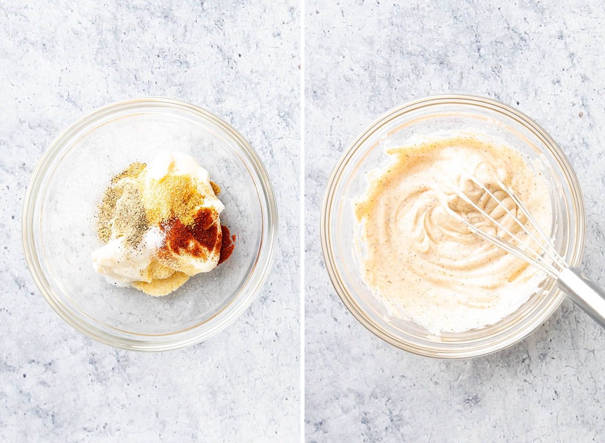 Whisking together the ingredients to make this homemade condiment sauce recipe