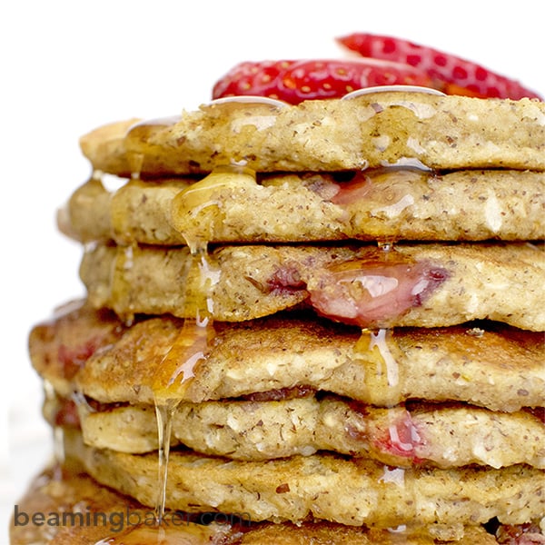 Strawberry White Chocolate Chip Pancakes