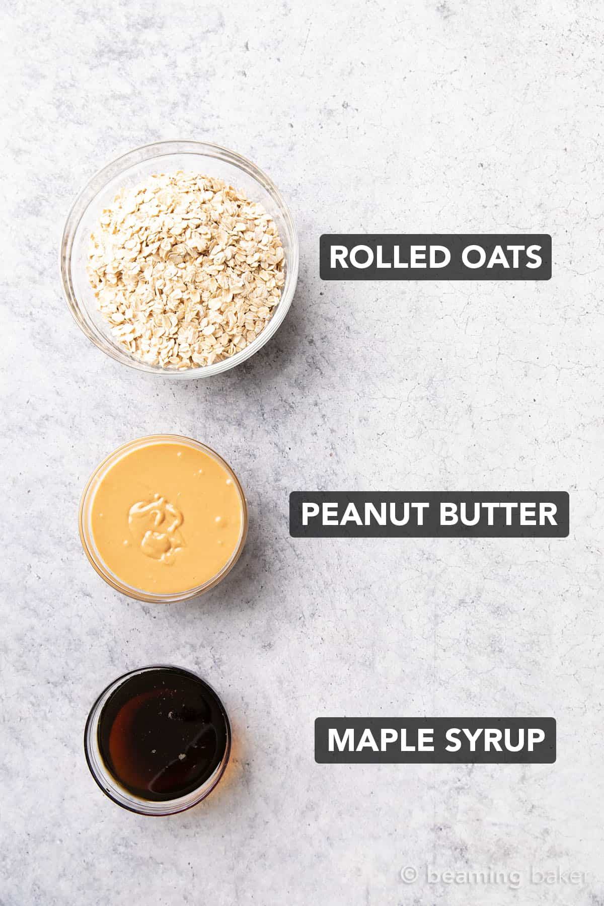 overhead photo of the ingredients needed to make this peanut butter granola bars recipe