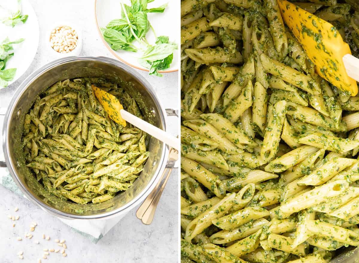 Two photos showing How to Make this recipe – finishing the dish