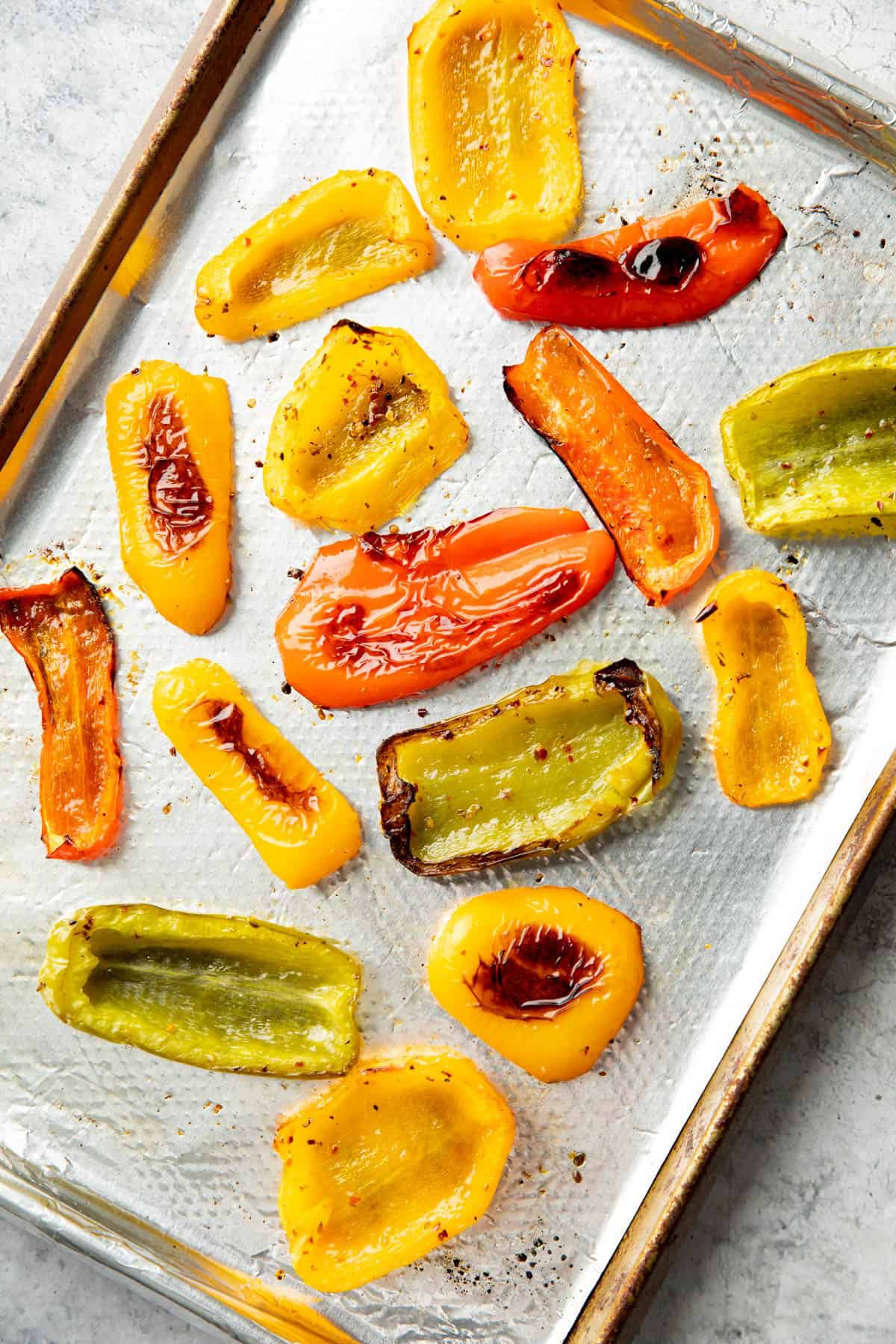 full baking sheet of this side dish recipe covered in foil 