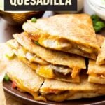 Mushroom Quesadilla short Pinterest image.