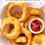 Air Fryer Onion Rings short Pinterest image.