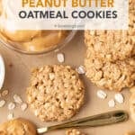 Healthy Peanut Butter Oatmeal Cookies short pinterest image