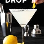Lemon Drop Martini short Pinterest image.