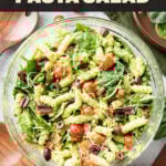Pesto Pasta Salad short pinterest image.
