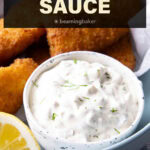 Tartar sauce short Pinterest image.