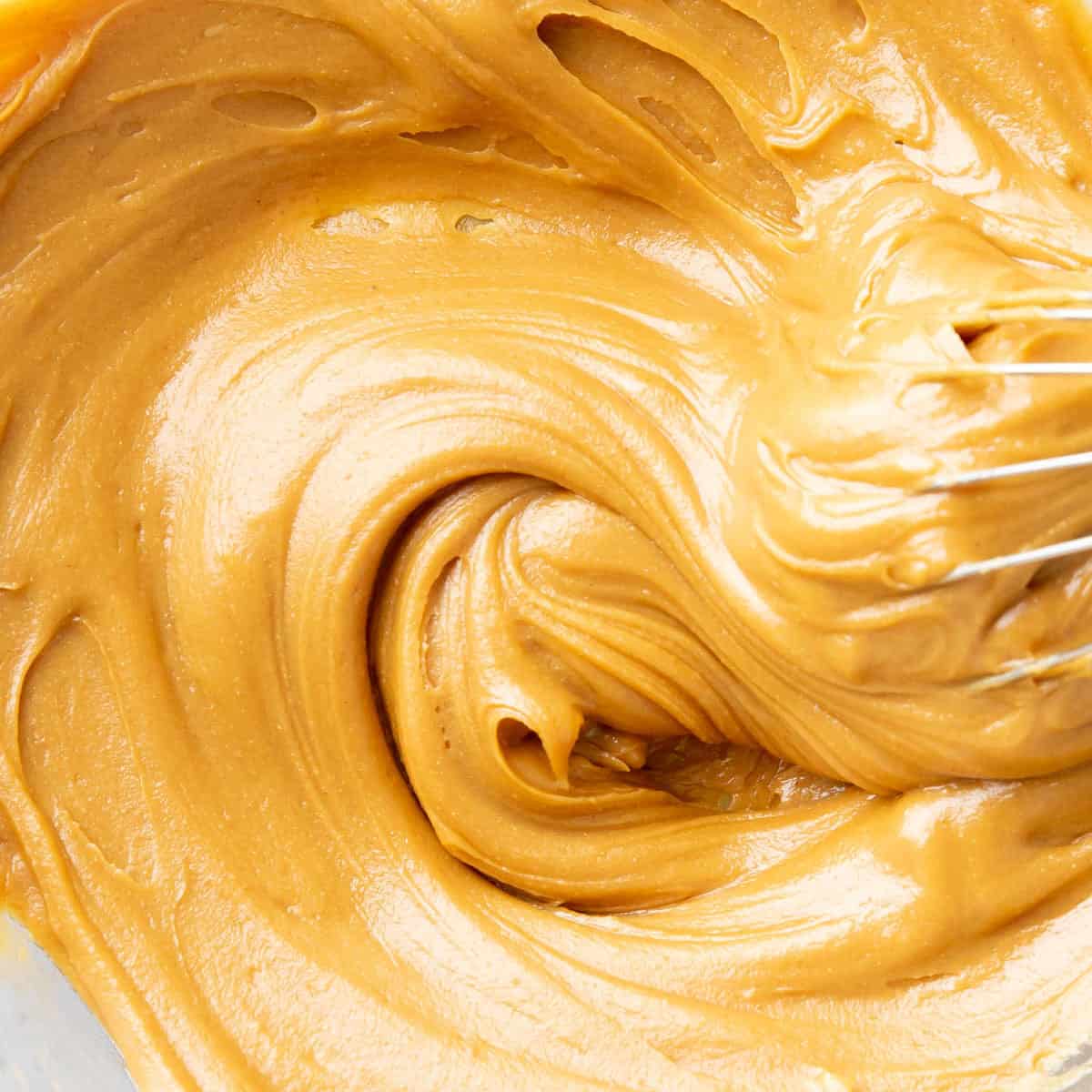 closeup of sweetened peanut butter mixture